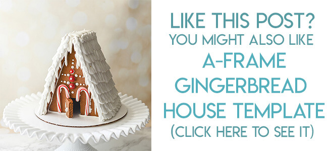 Navigational image leading reader to free printable A-frame style gingerbread house template.