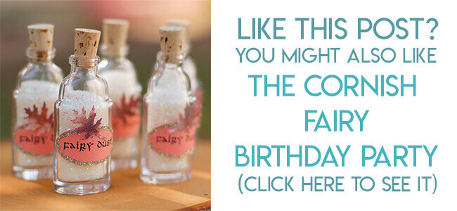 Navigational image leading readers to the Cornish Fairy Birthday party blog post.