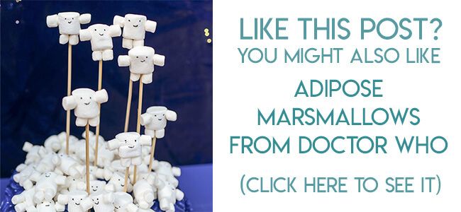 Navigational image leading reader to Doctor who adipose marshmallows tutorial.