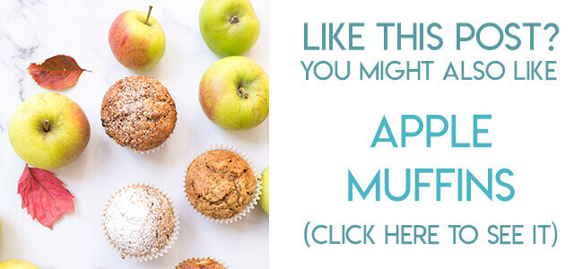 Navigational image leading reader to apple muffins recipe.