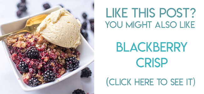 Navigational image leading reader to blackberry crisp recipe.