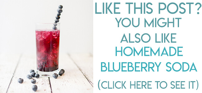 Navigational image leading reader to recipe for homemade blueberry soda.