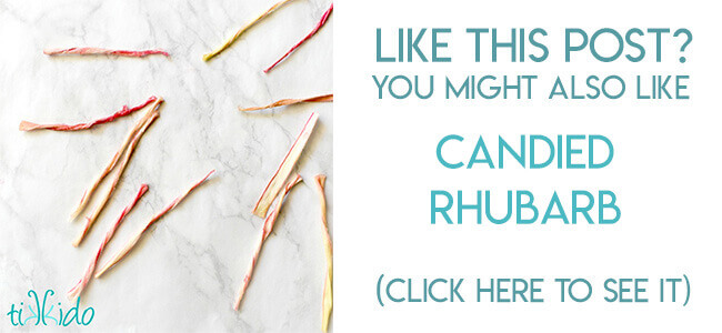 Navigational image leading reader to recipe for candied rhubarb