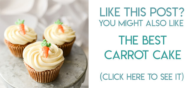 Navigational image leading reader to carrot cake cupcakes with cream cheese icing recipe.