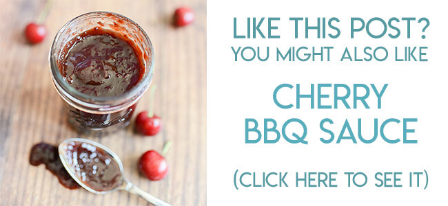 navigational image leading reader to cherry BBQ sauce recipe.