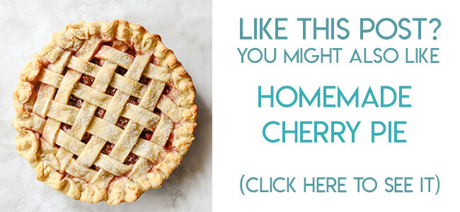 Navigational image leading reader to recipe for homemade cherry pie.