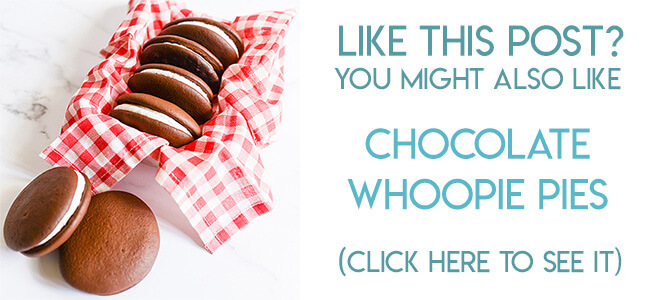 Navigational image leading reader to chocolate whoopie pie recipe.