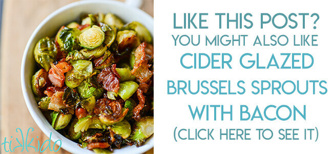 Navigational image leading reader to cider glazed brussels sprouts with bacon recipe