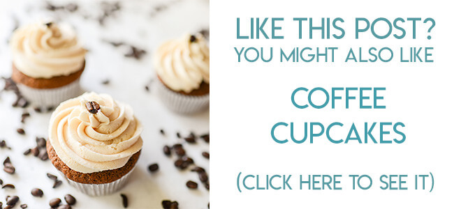 Navigational image leading reader to coffee cupcakes recipe