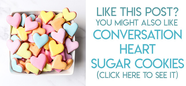 navigational image leading reader to conversation heart sugar cookies.