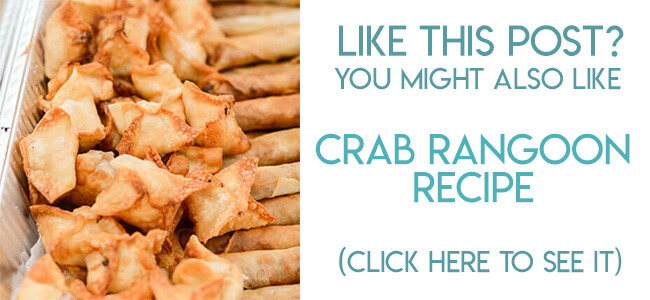 Navigational image leading reader to Chinese American Crab Rangoon recipe.