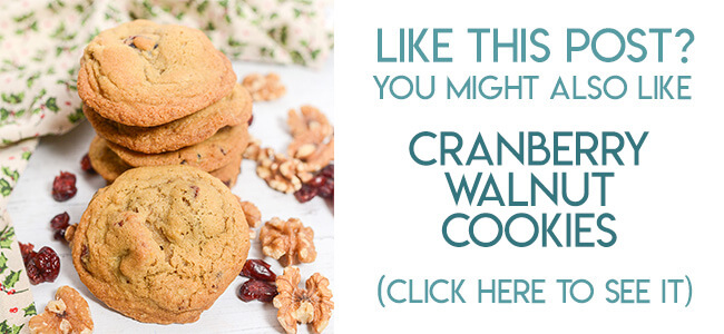 Navigational image leading reader to cranberry walnut cookies recipe.