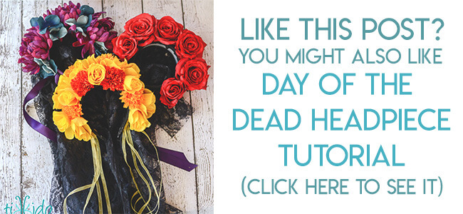 Navigational image leading reader to tutorial for Mexican day of the dead headpiece.