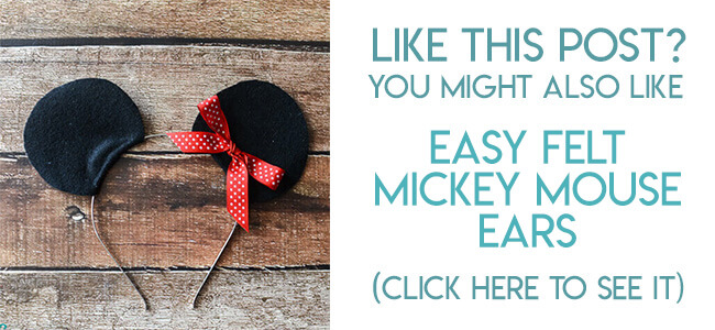 Navigational image leading reader to easy felt Mickey Mouse ears headband.