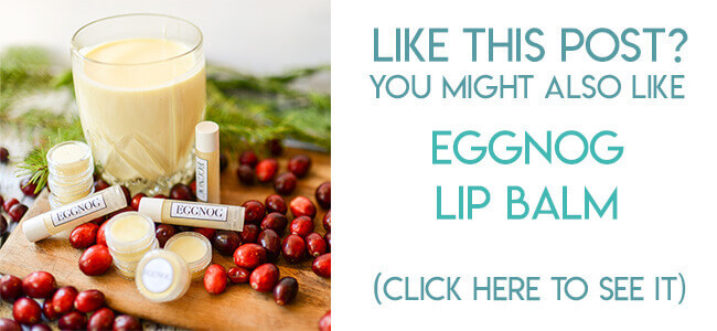 navigational image leading reader to tutorial for eggnog lip balm.