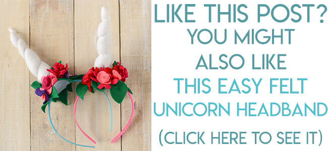 Navigational image leading reader to felt unicorn horn headband tutorial