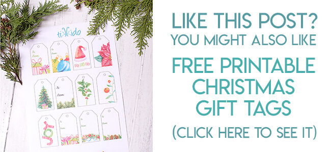 Navigational image leading reader to printable Christmas gift tags.