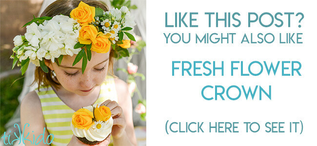 Navigational link leading reader to tutorial for making a fresh flower crown.
