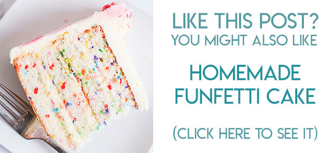 Navigational image leading reader to homemade funfetti cake recipe.