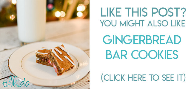 Navigational image leading reader to gingerbread bar cookies recipe.