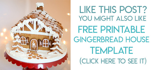 Navigational image leading reader to chalet style gingerbread house templates.