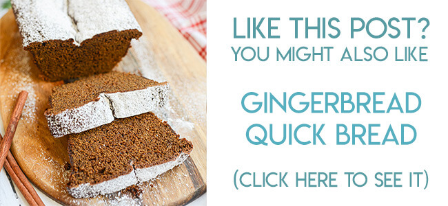 Navigational image leading reader to gingerbread loaf cake recipe.