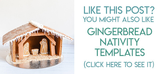 Navigational image leading reader to gingerbread nativity templates.