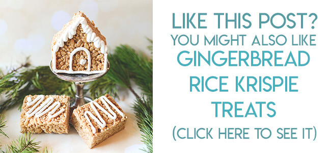 Navigational image leading reader to gingerbread rice krispie treats recipe.