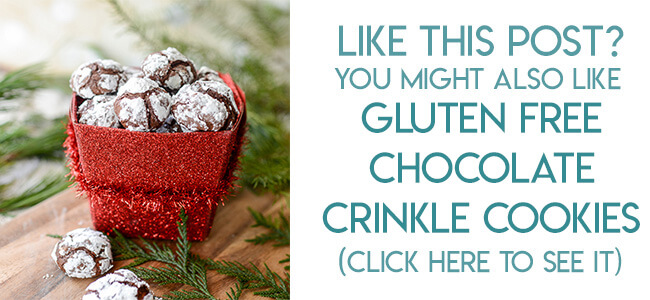 Navigational image leading reader to gluten free chocolate crinkle cookies.