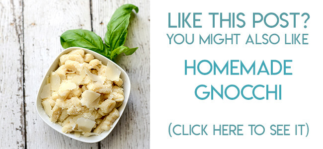 Navigational image leading reader to homemade gnocchi recipe.