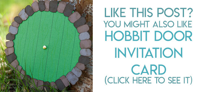 navigational image leading reader to hobbit door birthday invitation tutorial.