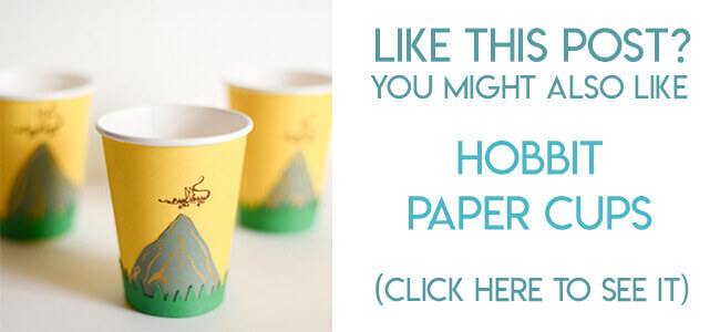 Navigational image leading reader to DIY hobbit paper cups