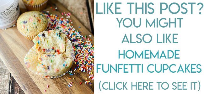 Navigational image leading to homemade funfetti cake recipe.