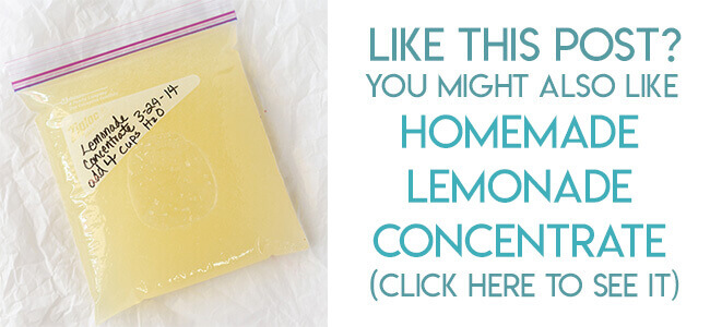 Navigational image leading reader to homemade lemonade concentrate recipe