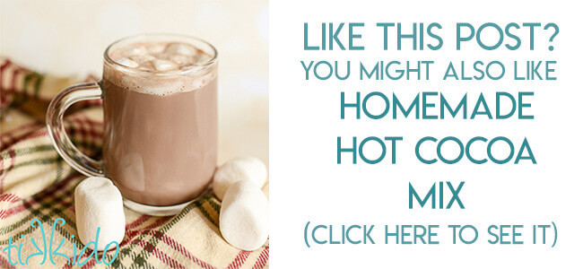 Navigational image leading reader to homemade hot cocoa mix recipe