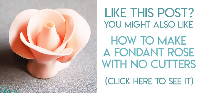 Navigational image leading reader to fondant rose tutorial.