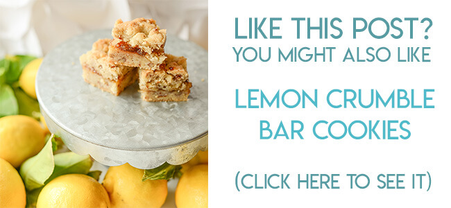 Navigational image leading reader to lemon bar cookies recipe.