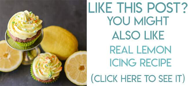 Navigational image leading reader to real lemon buttercream icing recipe