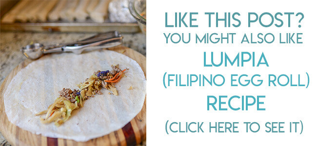 Navigational image leading reader to Filipino lumpia recipe.