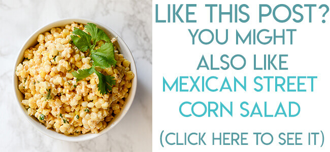 Navigational image leading reader to Mexican street corn salad recipe