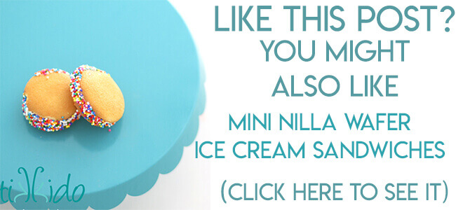Navigational image pointing to mini ice cream sandwiches made with nilla wafer cookies