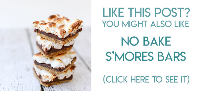 Navigational image leading reader to recipe for no bake s'mores bars.