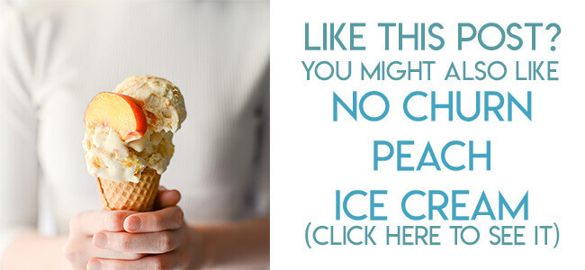 Navigational image leading reader to no churn peach ice cream recipe