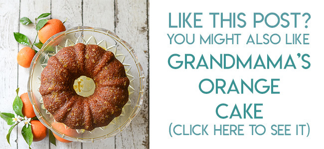 Navigational image leading to orange cake recipe.