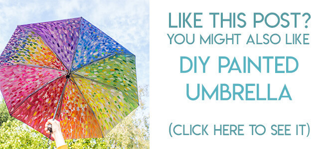 Navigational image leading reader to DIY painted umbrella tutorial.