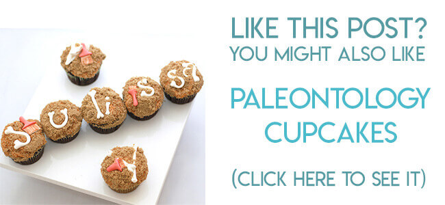 Navigational image leading reader to dinosaur bone paleontology cupcakes tutorial