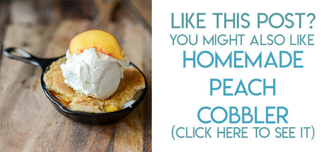 Navigational image leading reader to peach cobbler recipe