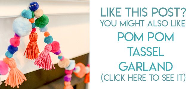 Navigational image leading reader to yarn tassel and pom pom garland tutorial.
