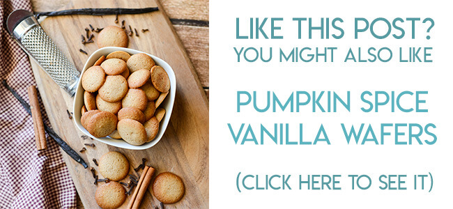 Navigational image leading reader to pumpkin spice vanilla wafer cookie recipe.