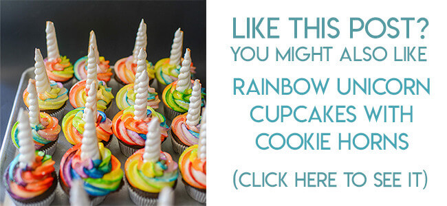 Navigational image leading reader to rainbow unicorn cupcake tutorial.